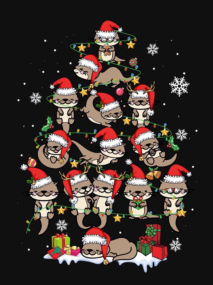 Cute Sea Otter Reindeer Kids Funny Christmas Tree Animal Lover by MichalwSatterf