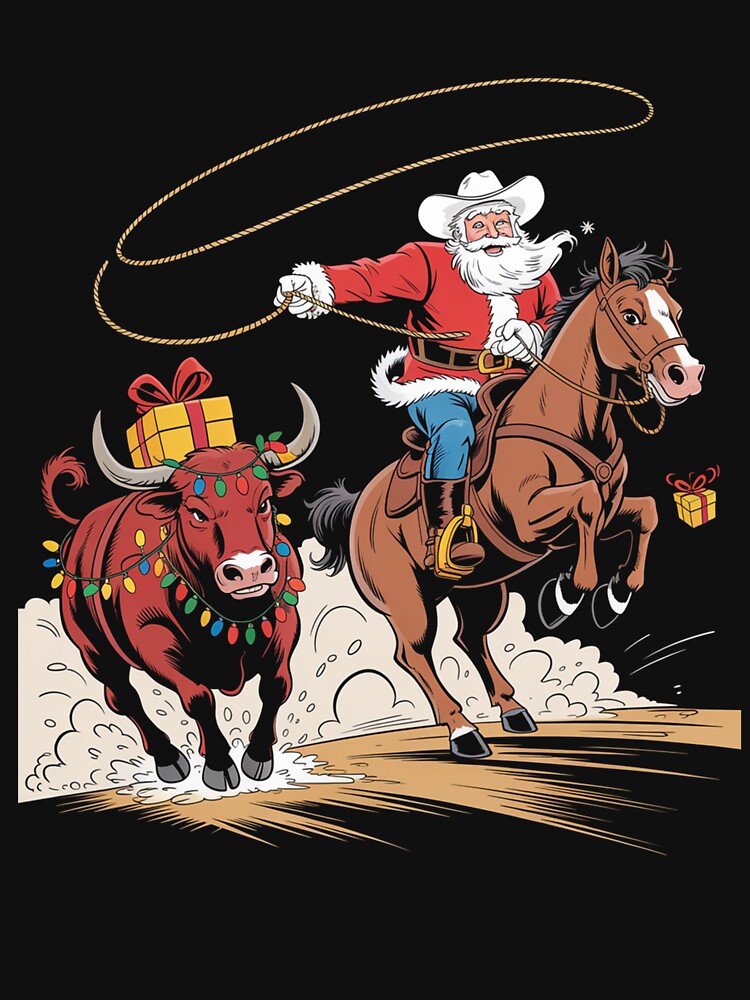 Cowboy Santa Christmas Holiday Western by TorjeARTStore