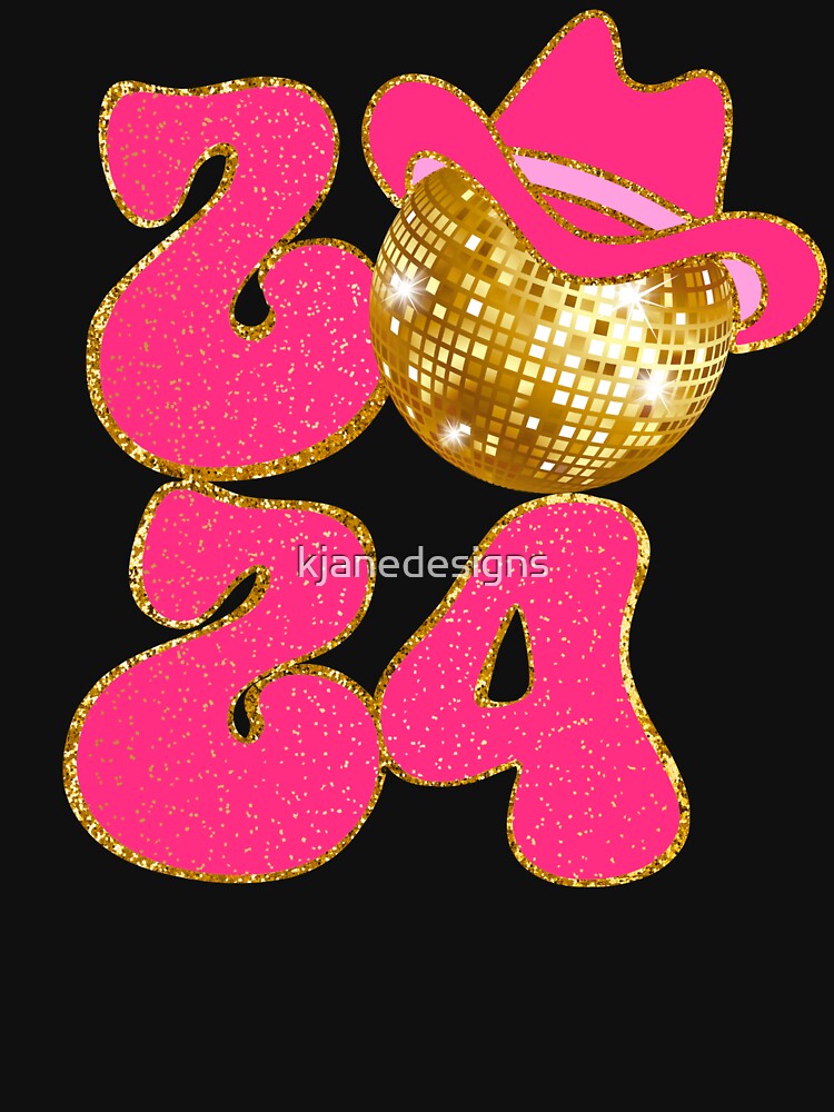 2024 Cowboy Hat Gold Disco Ball by kjanedesigns
