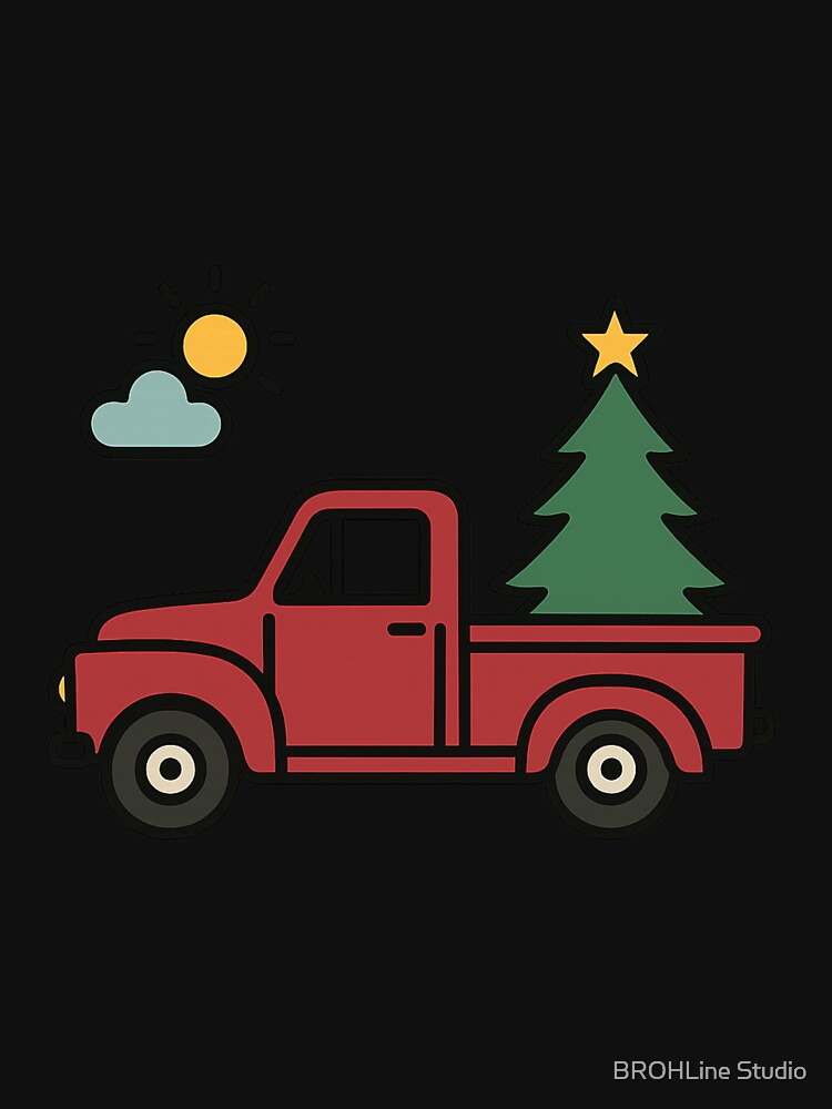 Retro Christmas Truck – Holiday Tree Delivery Design by BROHLine Studio