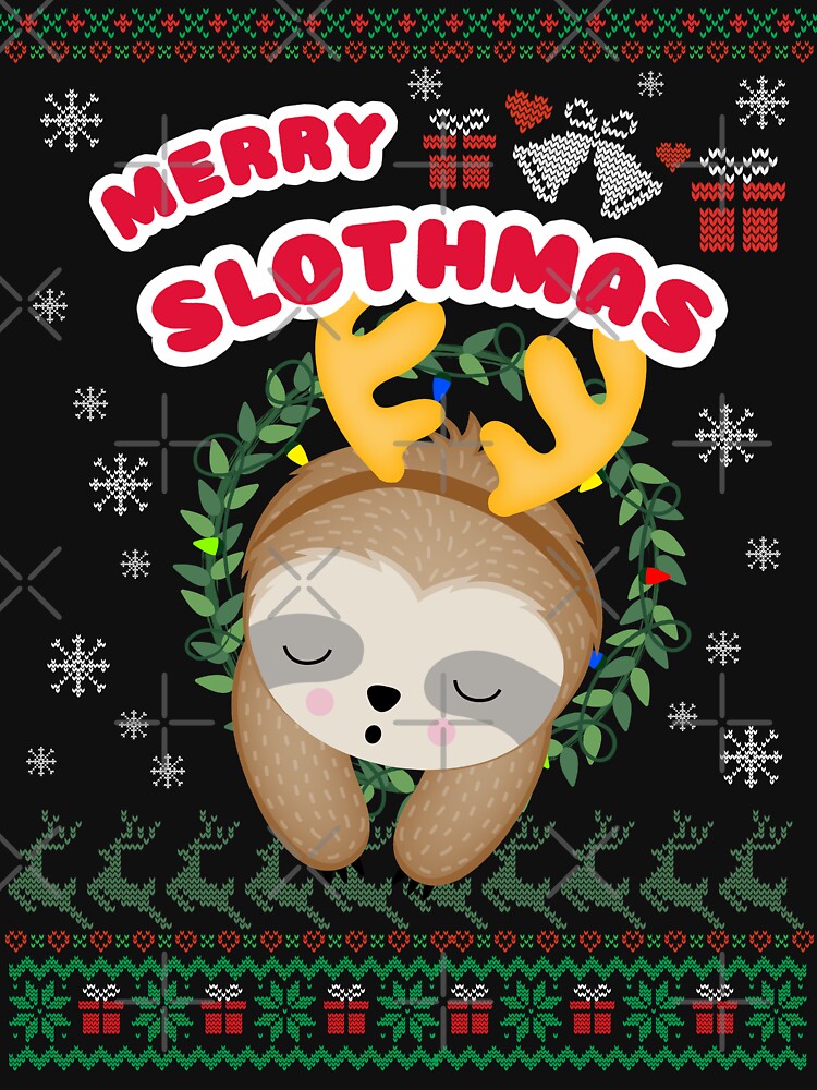 Merry Slothmas Wreath Reindeer by bohefy