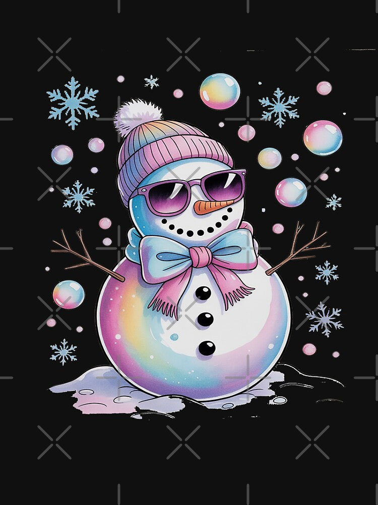 Coloful Glitter Coquette Snowman Christmas by LegendsArt75