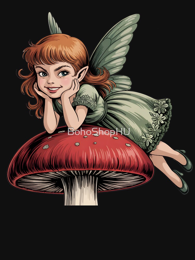 Vintage fairy with mushroom by BohoShopHU