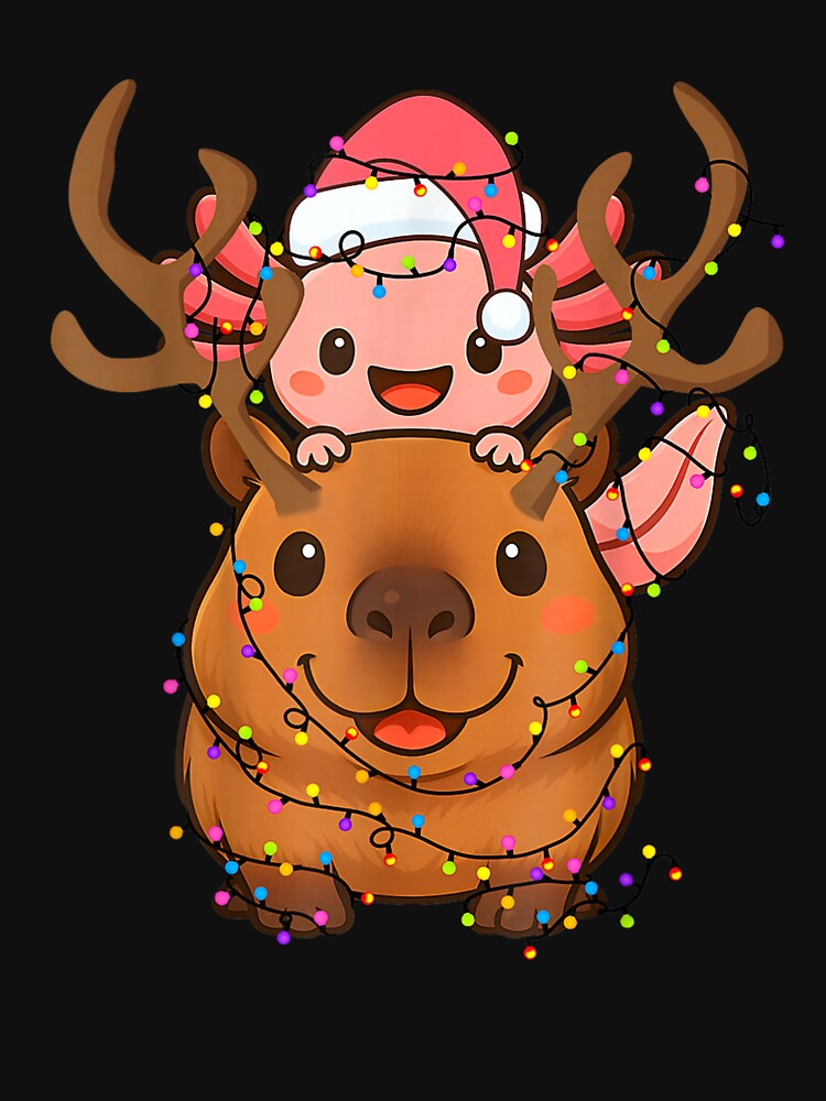 Christmas Kawaii Capybara axolotl by BASKF