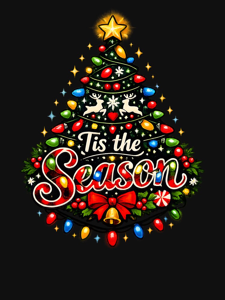 'Tis the Season Christmas Lights Pattern Christmas Design by KristenosNehk