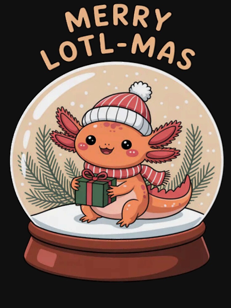 Christmas Axolotl Snow Globe Holiday by Vastingan