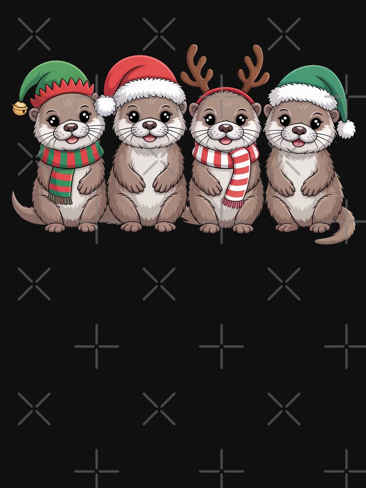 Cute Otter Christmas Pajama Funny Xmas Lights Animals Lover by Gogetgiggles
