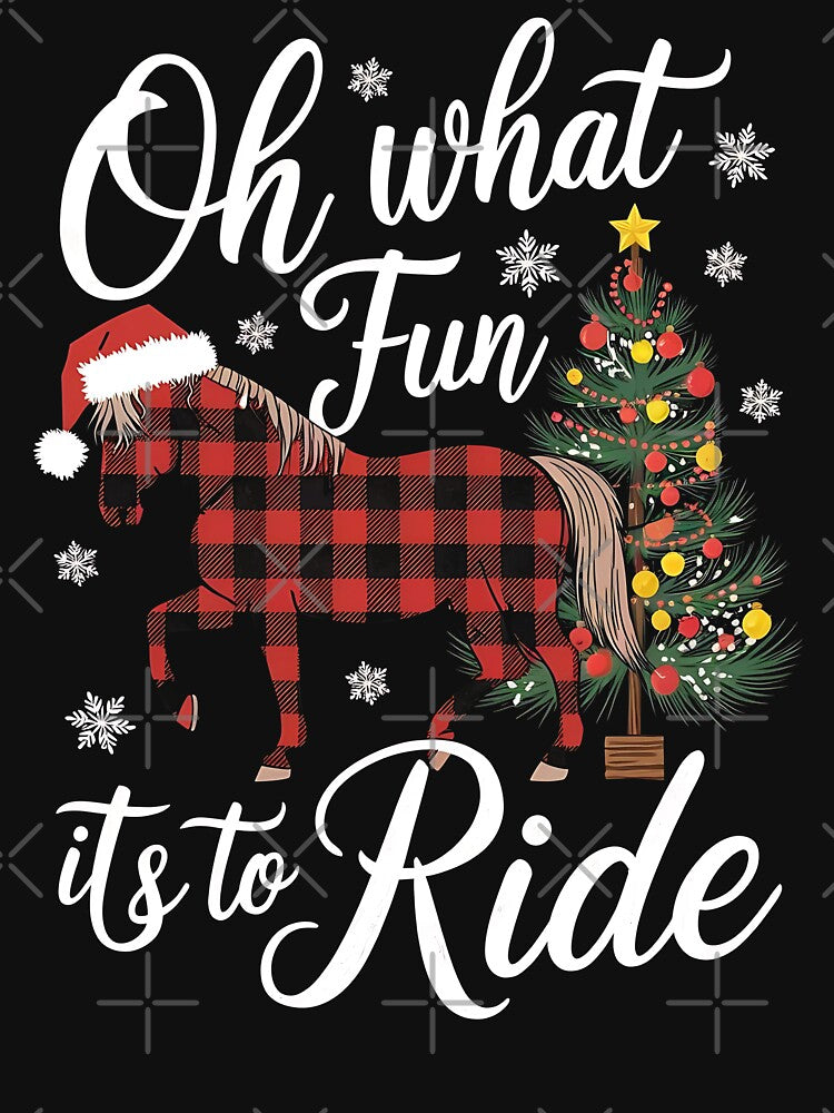 Oh What Fun It Is To Ride Horse Riding Christmas by WildPalette-Art
