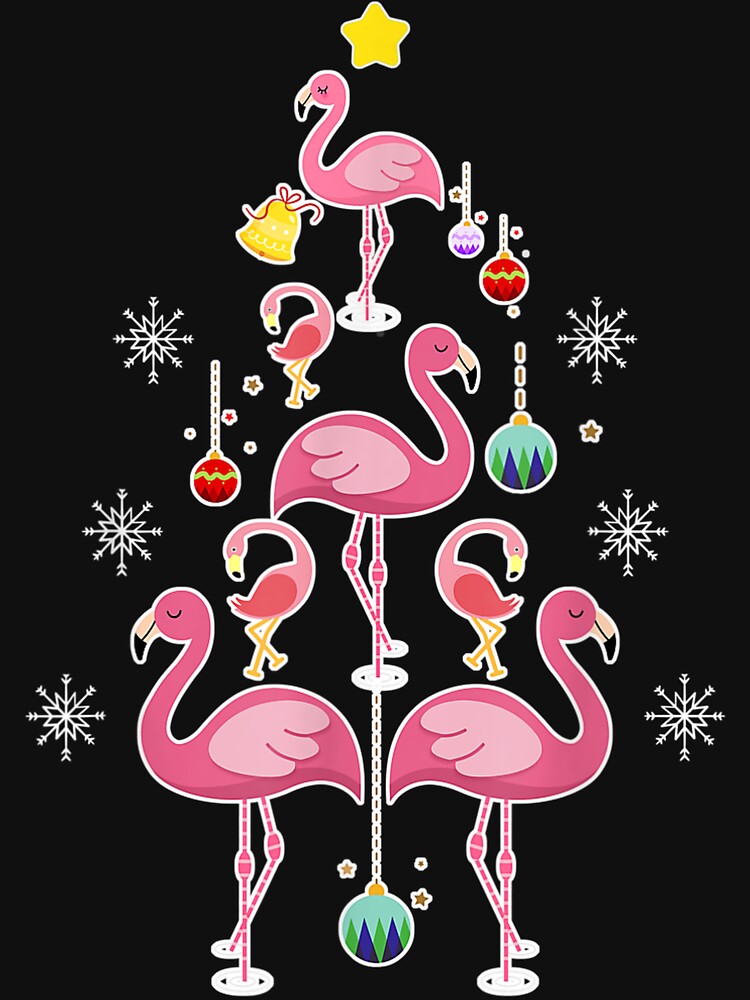 Funny Flamingo Christmas Tree Ornament Decor Gift by JWArtStudio