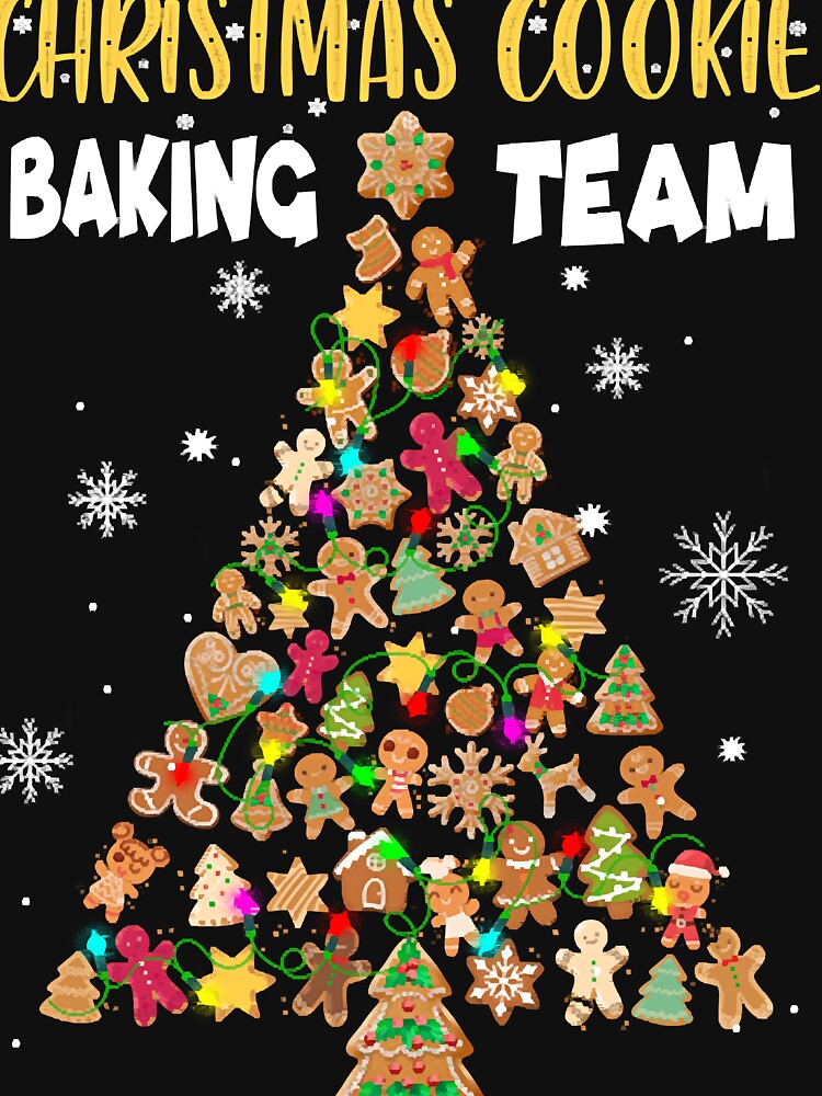 Christmas Cookie Baking Team Xmas Tree Gingerbread Snowman by iciamarks59