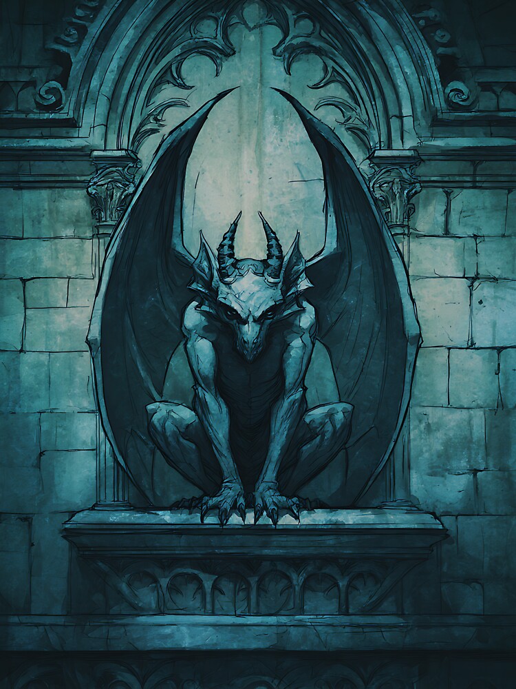 Vintage Dark Academia Gargoyle by bapupa