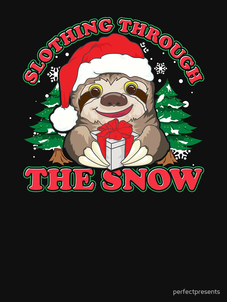 Cute Slothing Through the Snow Christmas Sloth by perfectpresents