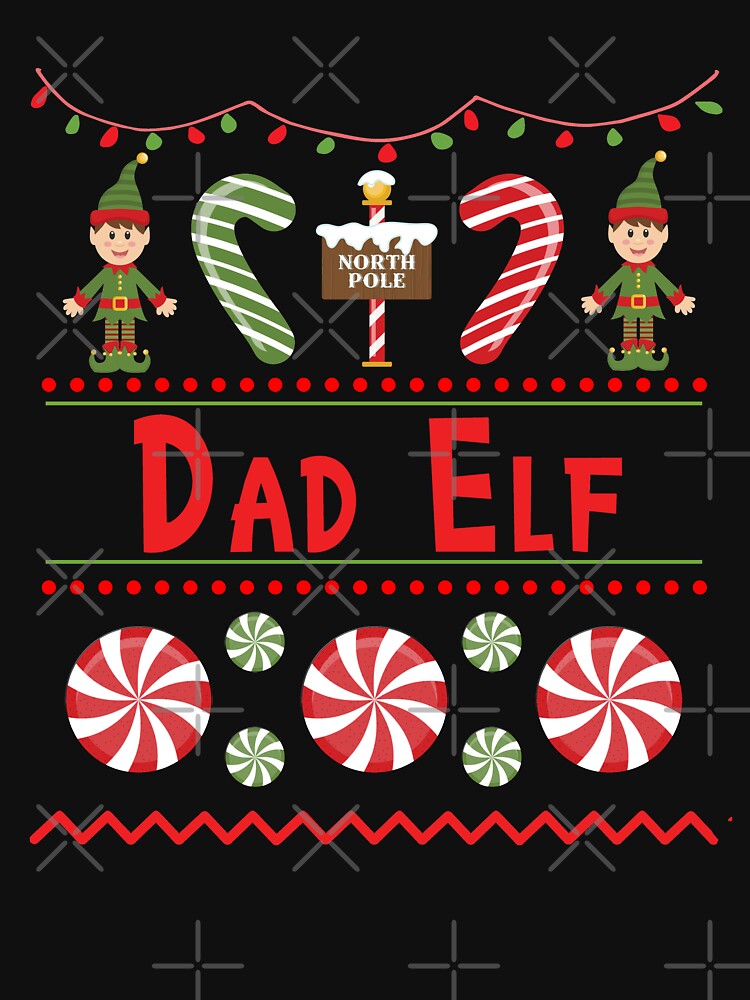 Dad Elf Ugly Sweater Christmas Elf Design by SpiritWestDesig