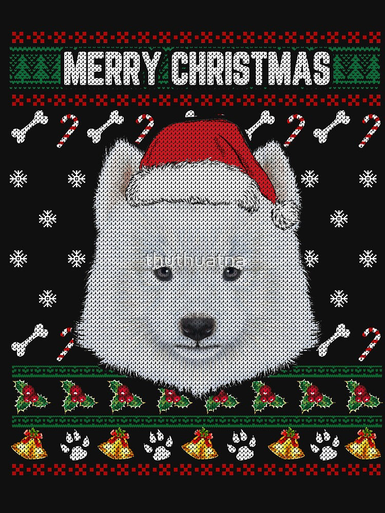 Samoyed Lovers Ugly Xmas Sweater Merry Christmas T Shirt by thuthuatna