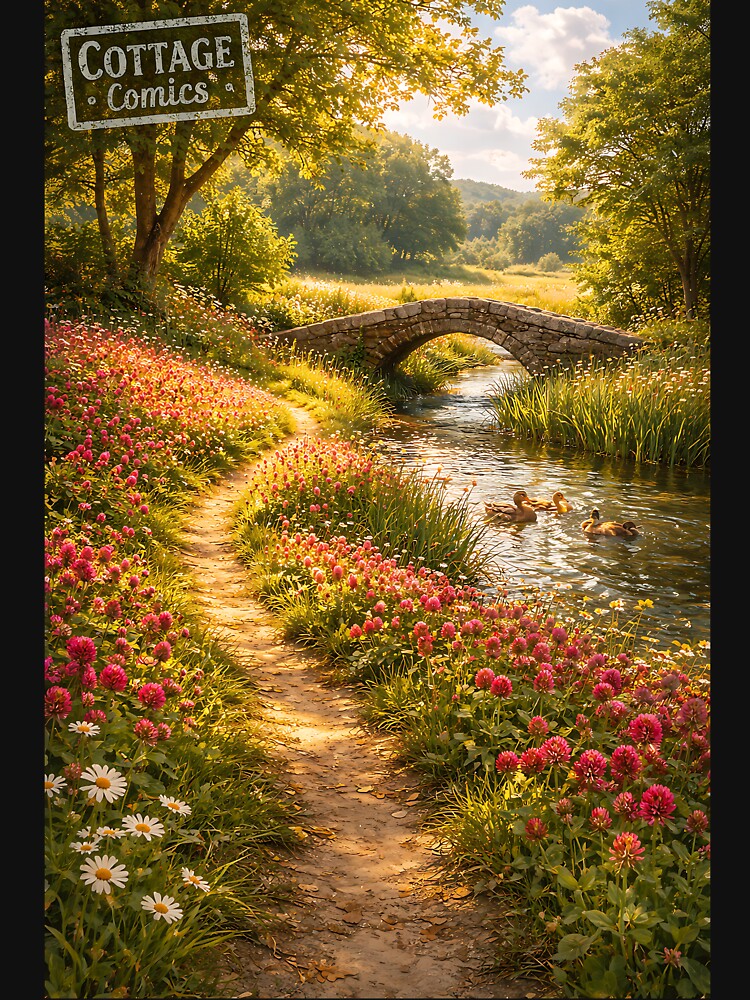 Clover-Path to the Brook - Pastoral Cottagecore by bapupa
