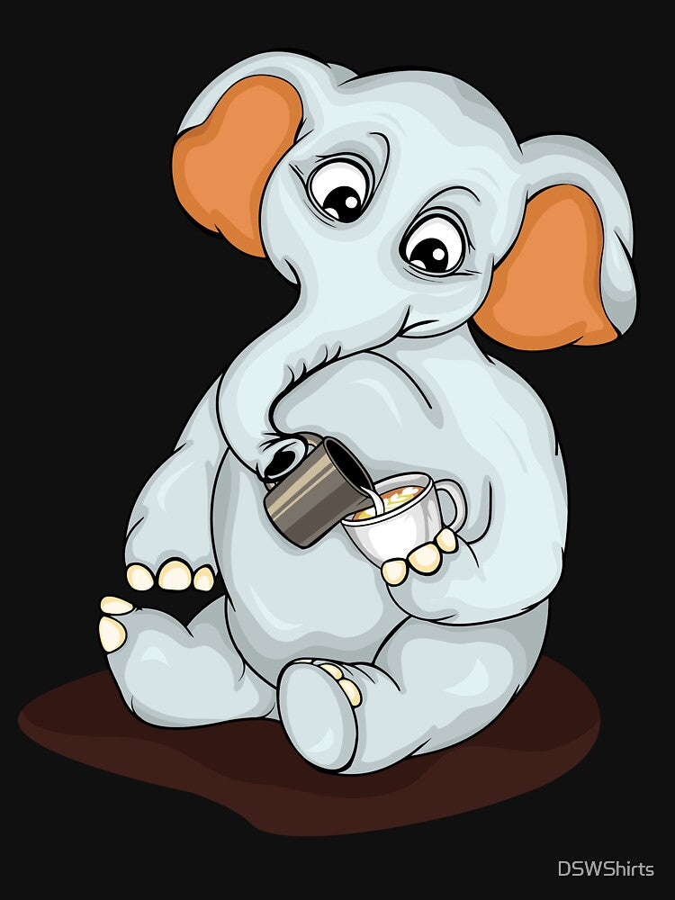 Cute Elephant Pouring Latte Art Coffee Lover Barista by DSWShirts