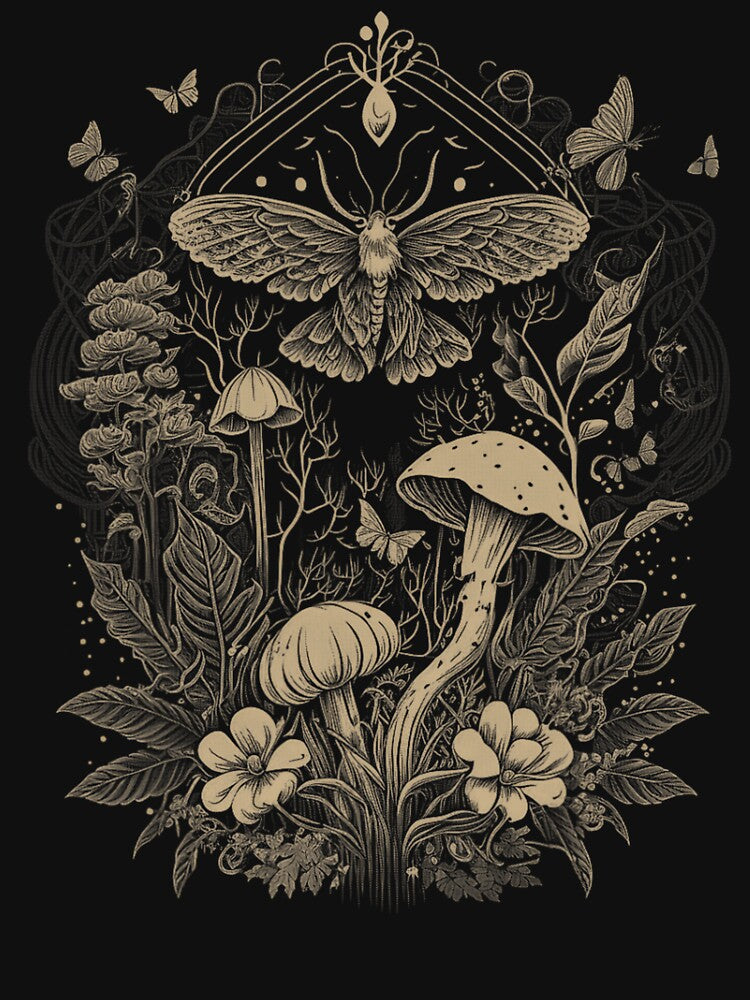 Cute Fairycore Floral Moth Aesthetic 	 	 Graphic by uycjqwpz24