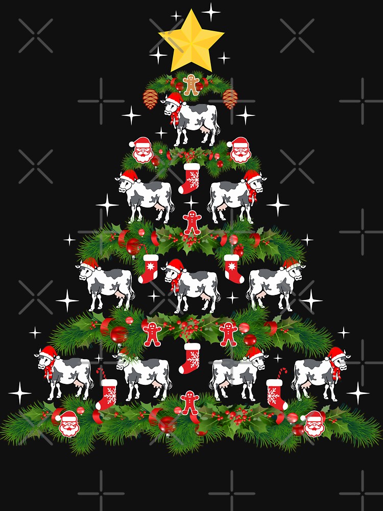Christmas Cow Tree Cute and Funny Merry Xmas Farmer Gift by alenaz