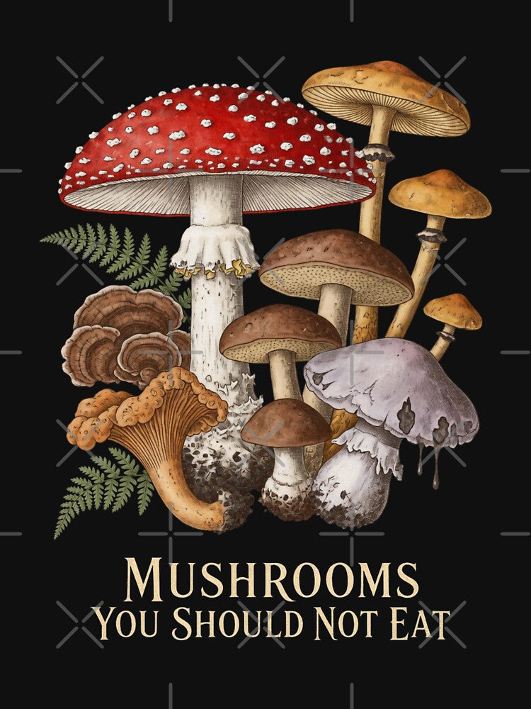 Mushrooms You Should Not Eat Vintage Botanical Warning by CF_VintageDesign