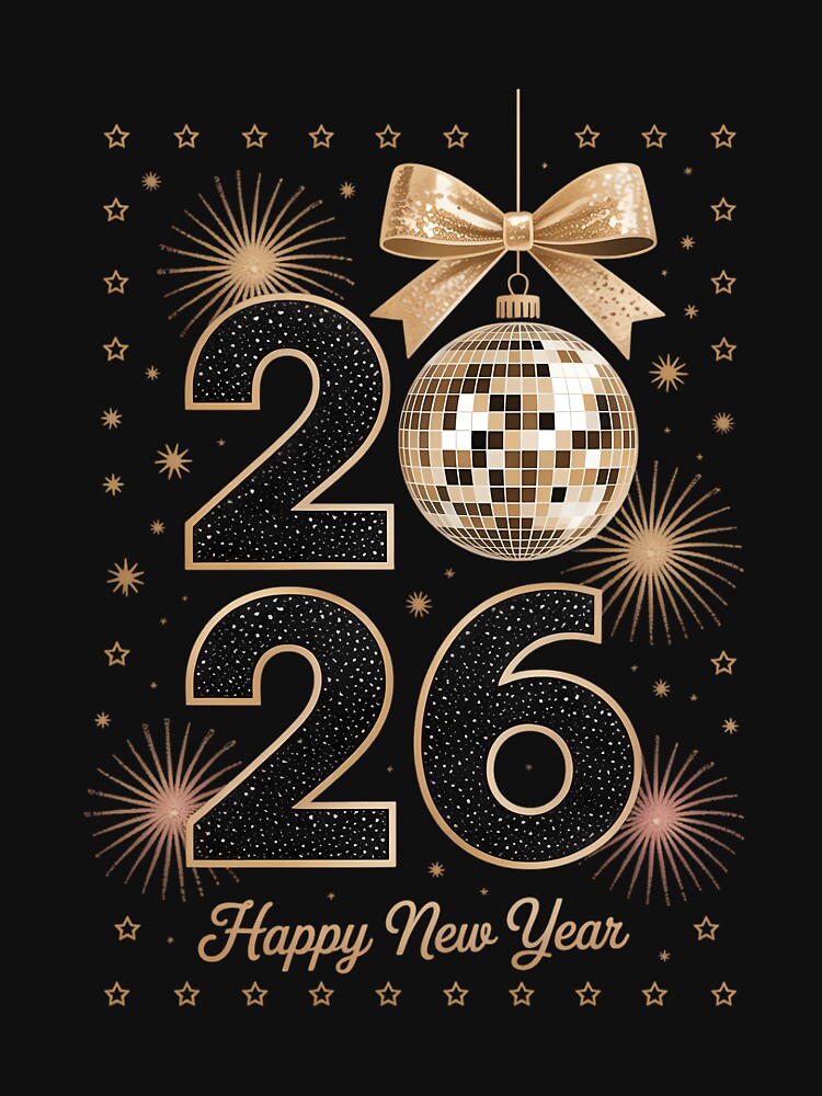 Happy New Year 2026 New Year Disco Ball Hello 2026 Coquette bow New Year by VENOM0RIOT