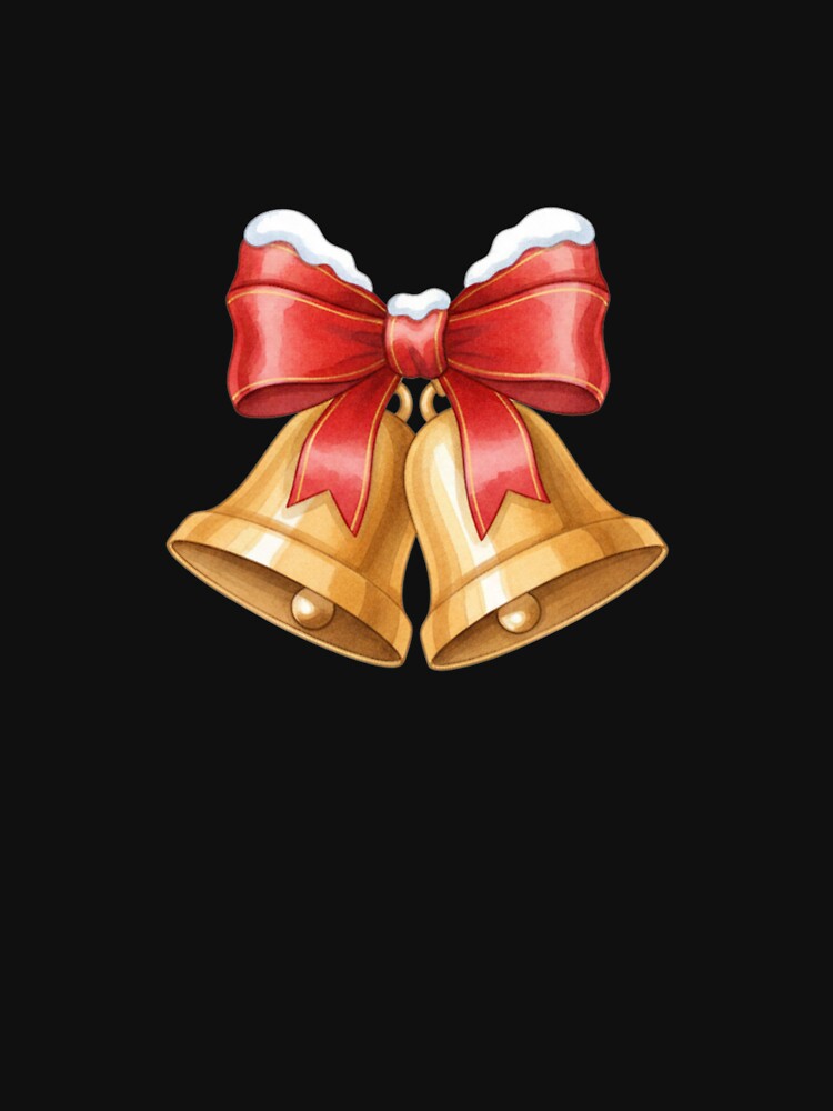 Christmas Bells with Red Bow – Festive Holiday Decoration Illustration by ZYNORAworld