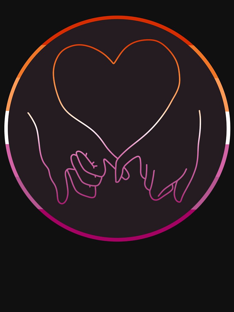 heart pinky promise in lesbian pride colours by rosecolashop