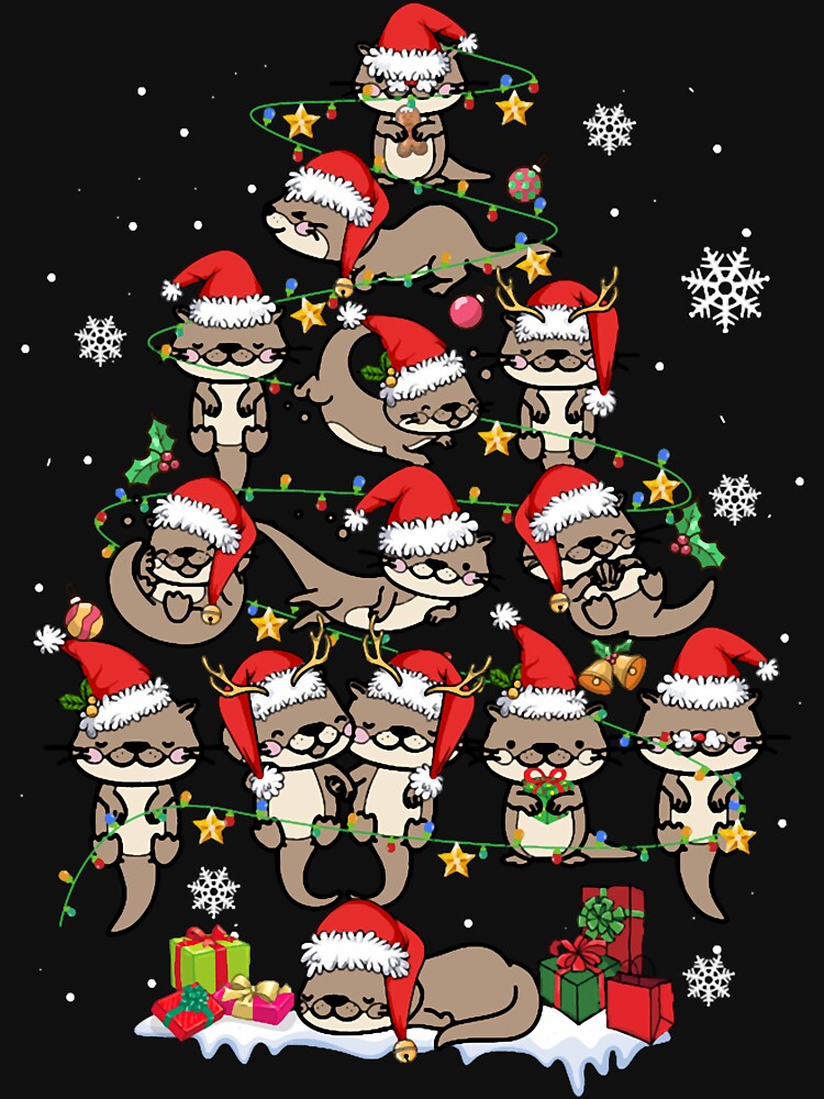 Cute Sea Otter Reindeer Kids Funny Christmas Tree Animal Lover by Locklyncham