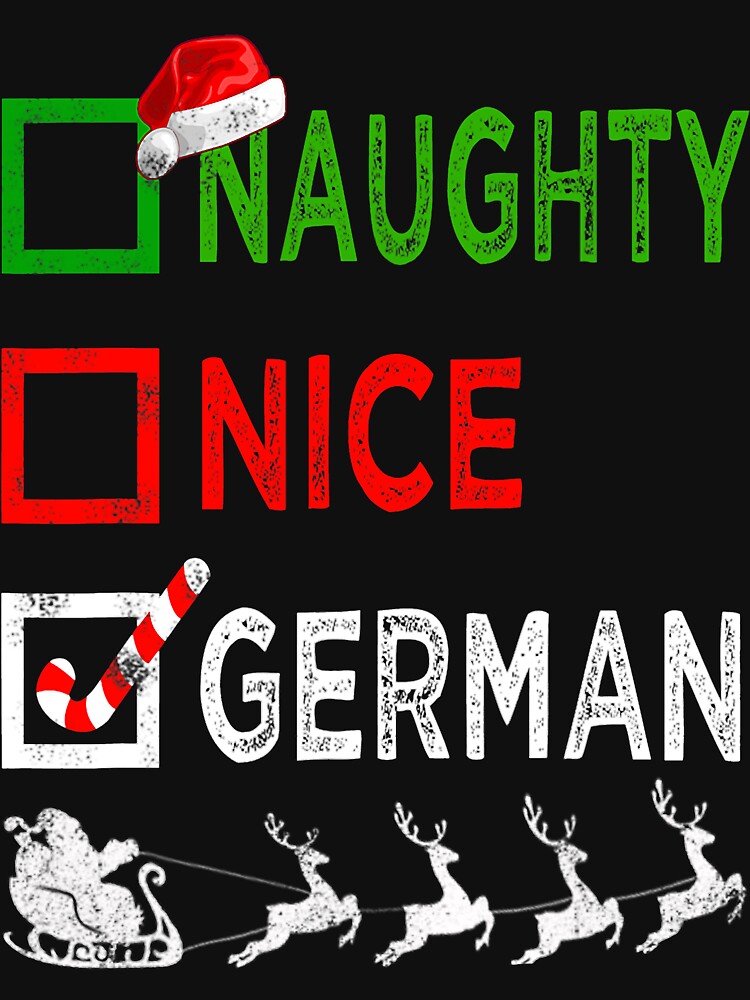 Naughty Nice German Christmas Pajamas Funny Santa Hat Xmas by crm3530
