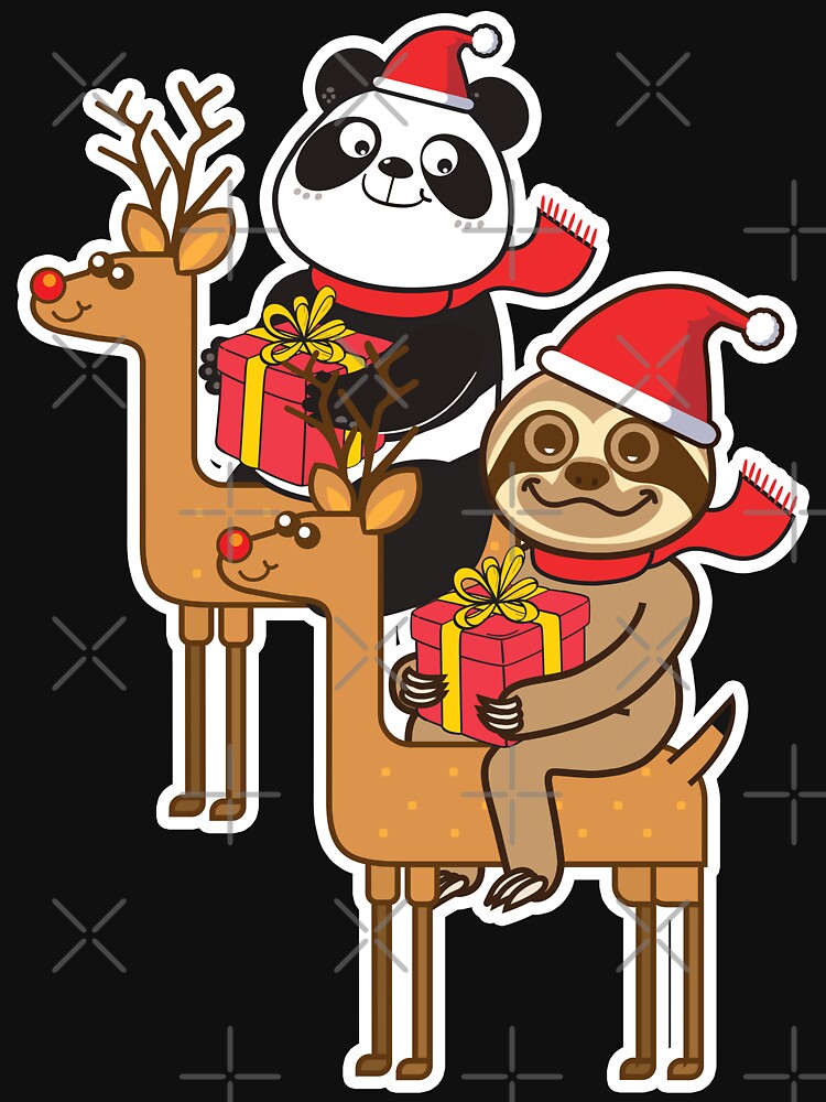 Sloth Panda Xmas by plushism