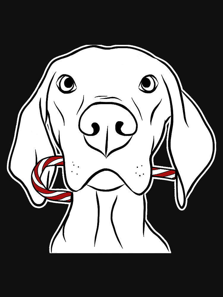 Christmas Vizsla With Candy Cane by atalia8932