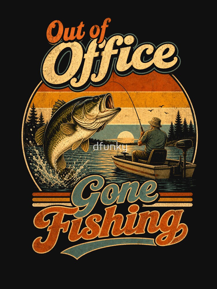 Gone Bass Fishing, Funny Largemouth Angler by dfunky