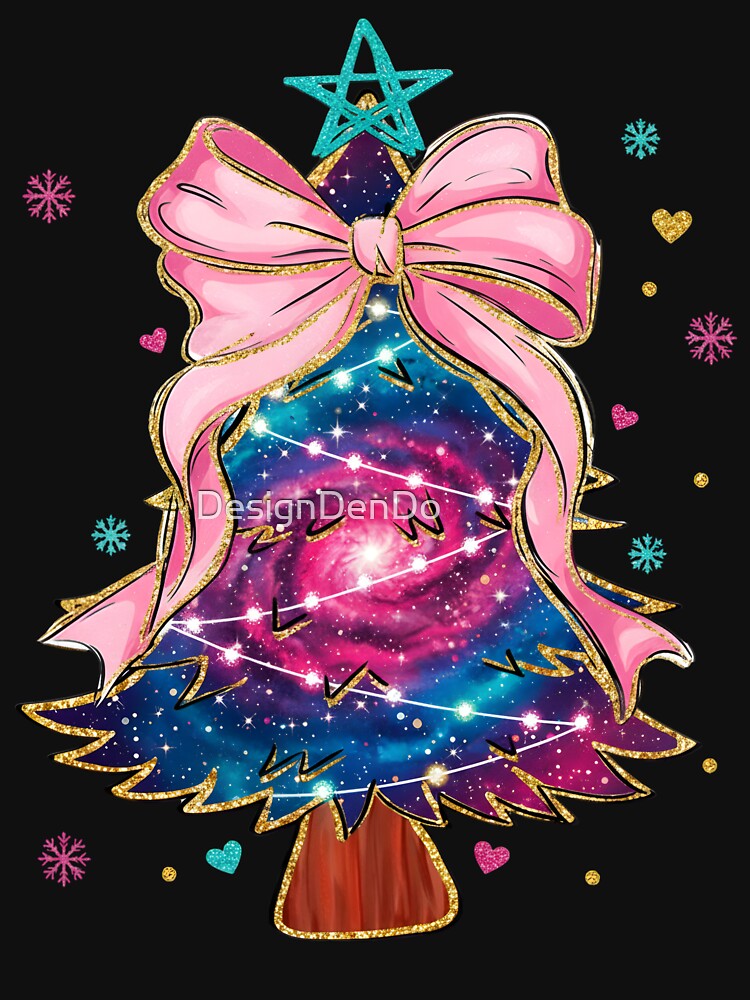 Coquette Glitter Christmas Tree, Camo Christmas Tree Girly, Merry Christmas Coquette Bow Tree, Christmas Lights Hand Drawn by DesignDenDo ⭐⭐⭐⭐⭐