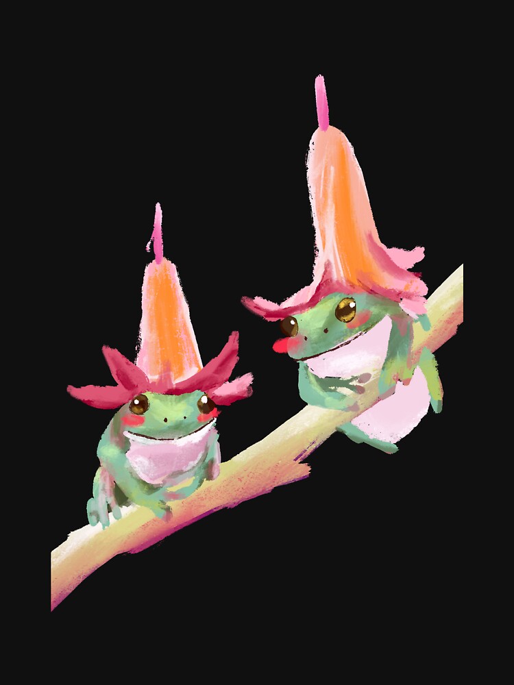 Cute Matching Flower Hat Frogs by ardhemis