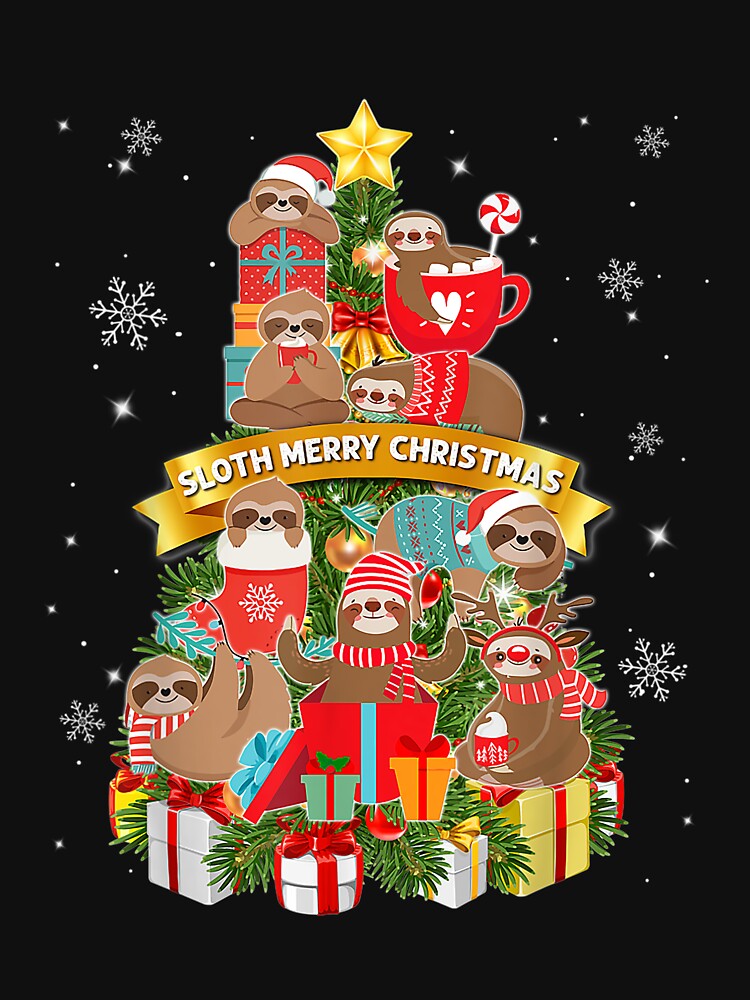 Sloth Christmas Tree Xmas Lover by olivee79