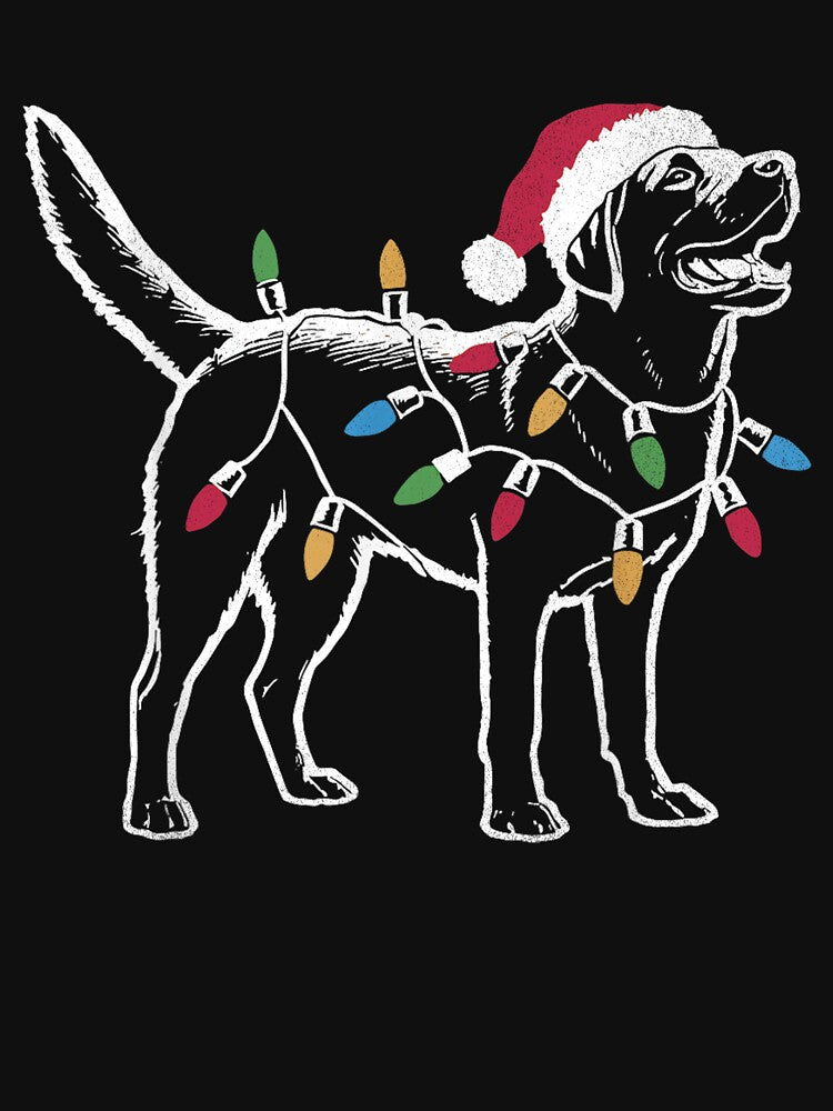 Funny Santa Labrador Retriever Christmas Lights Dog Lover by ILoveWeedLive