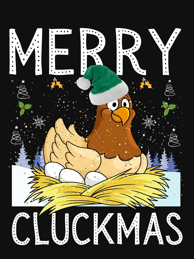 Merry Cluckmas Funny Chicken Christmas Retro Vintage by Nadeengift