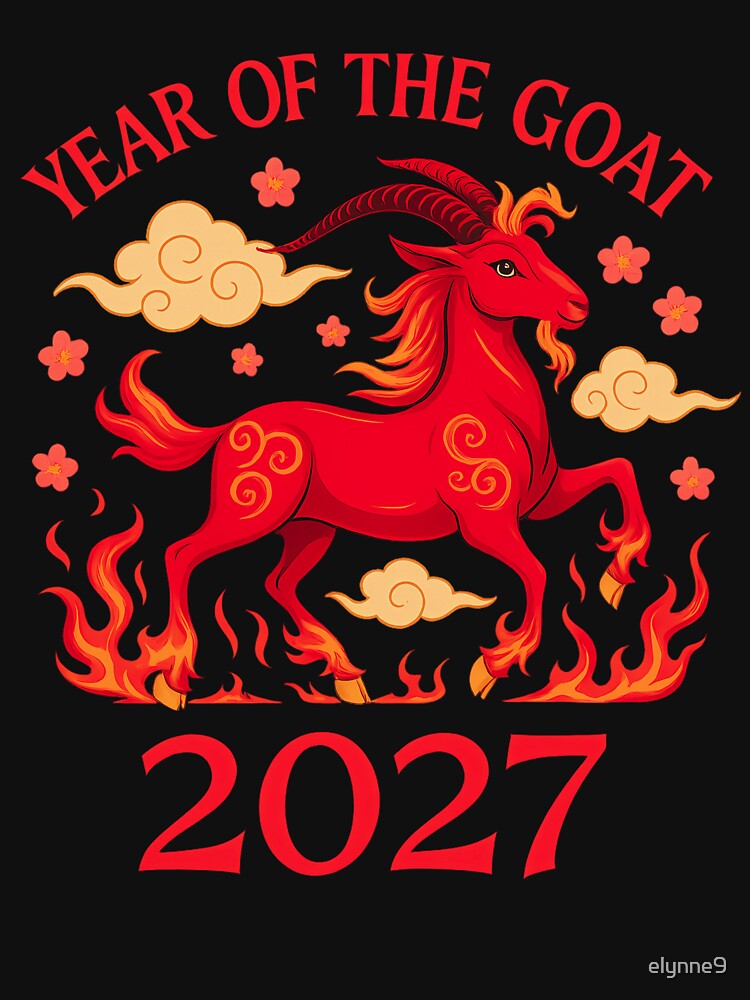 Year Of The Goat 2027: Chinese Zodiac Lunar New Year Art by elynne9