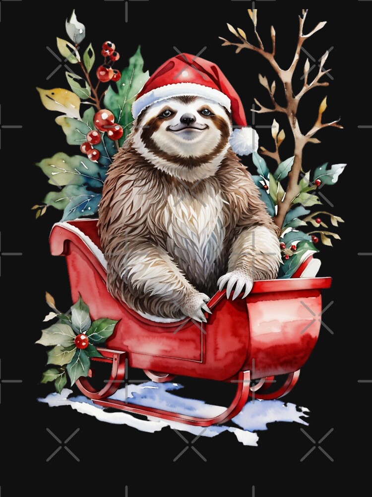 Christmas Sloth in Santa’s Sleigh by 4thAct