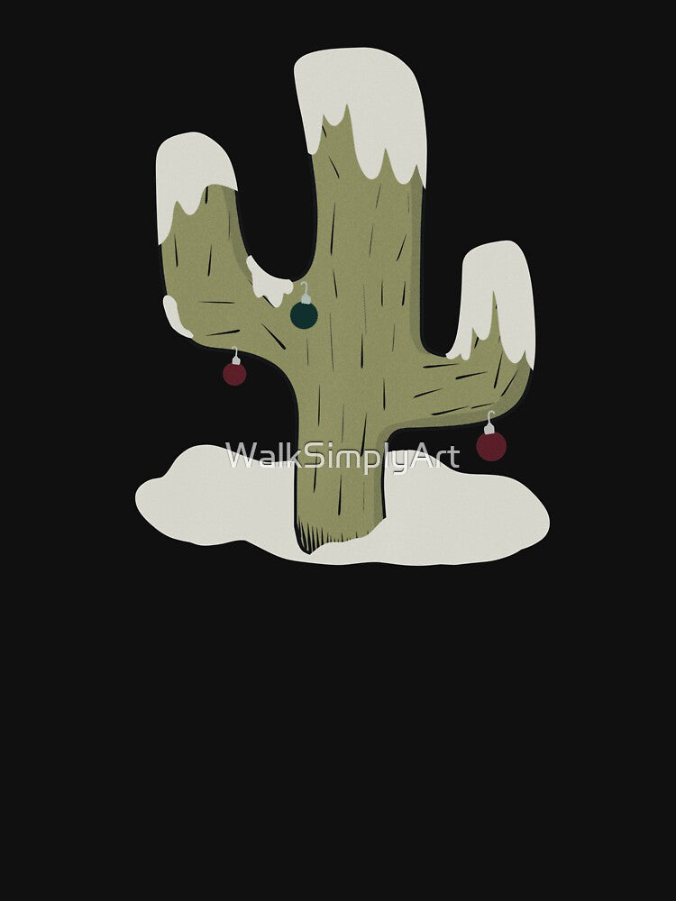 Holiday Snow capped Cactus by WalkSimplyArt