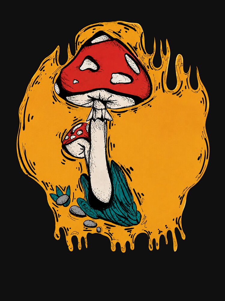 Hand Drawn Flaming Mushroom by Nol1ytv