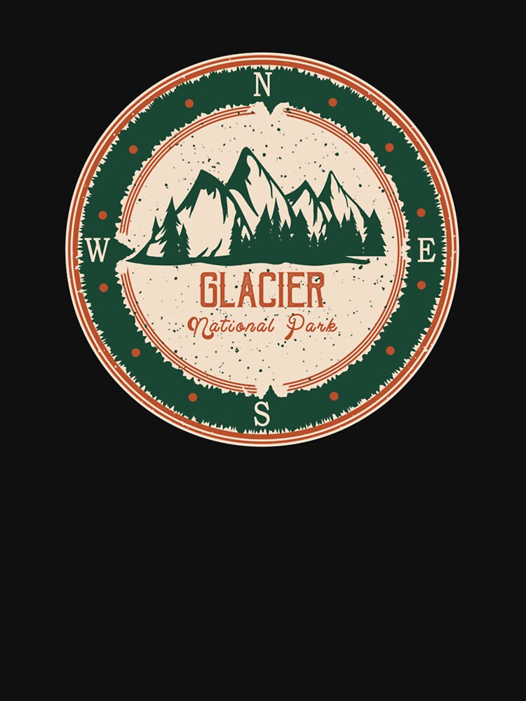 glacier national park retro compas sign by NileTeez