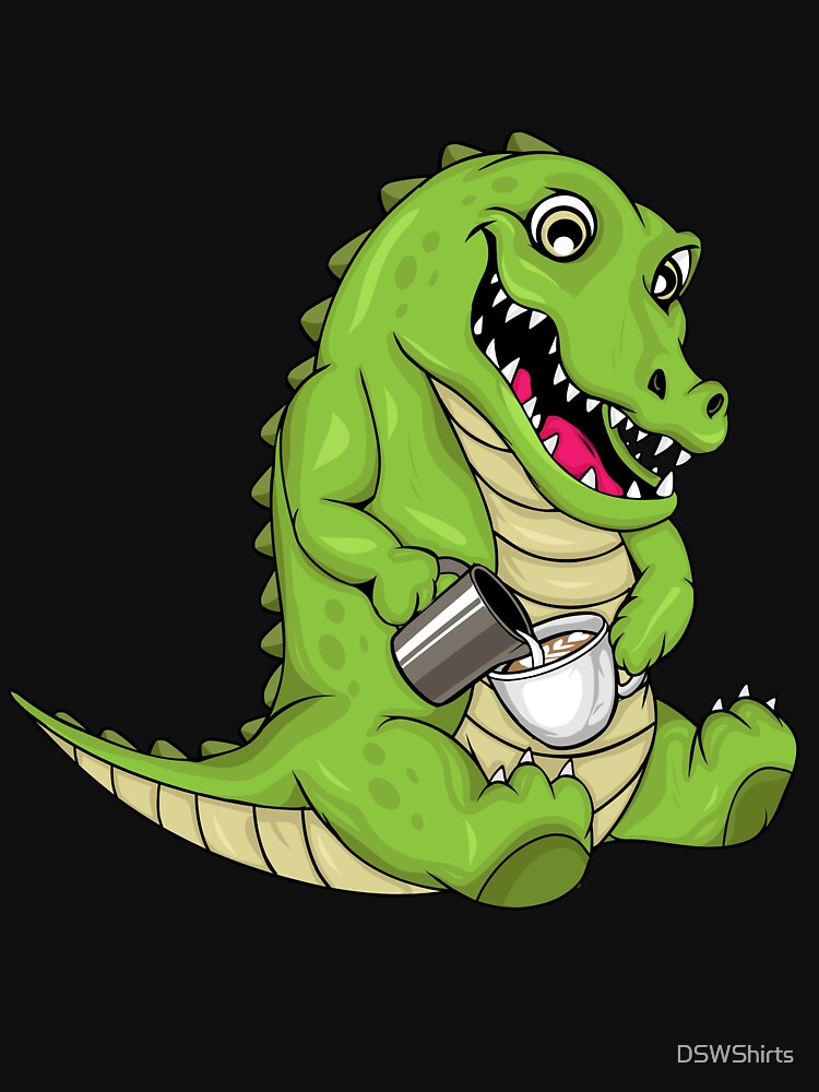 Crocodile Pouring Latte Art Coffee Lover Barista by DSWShirts