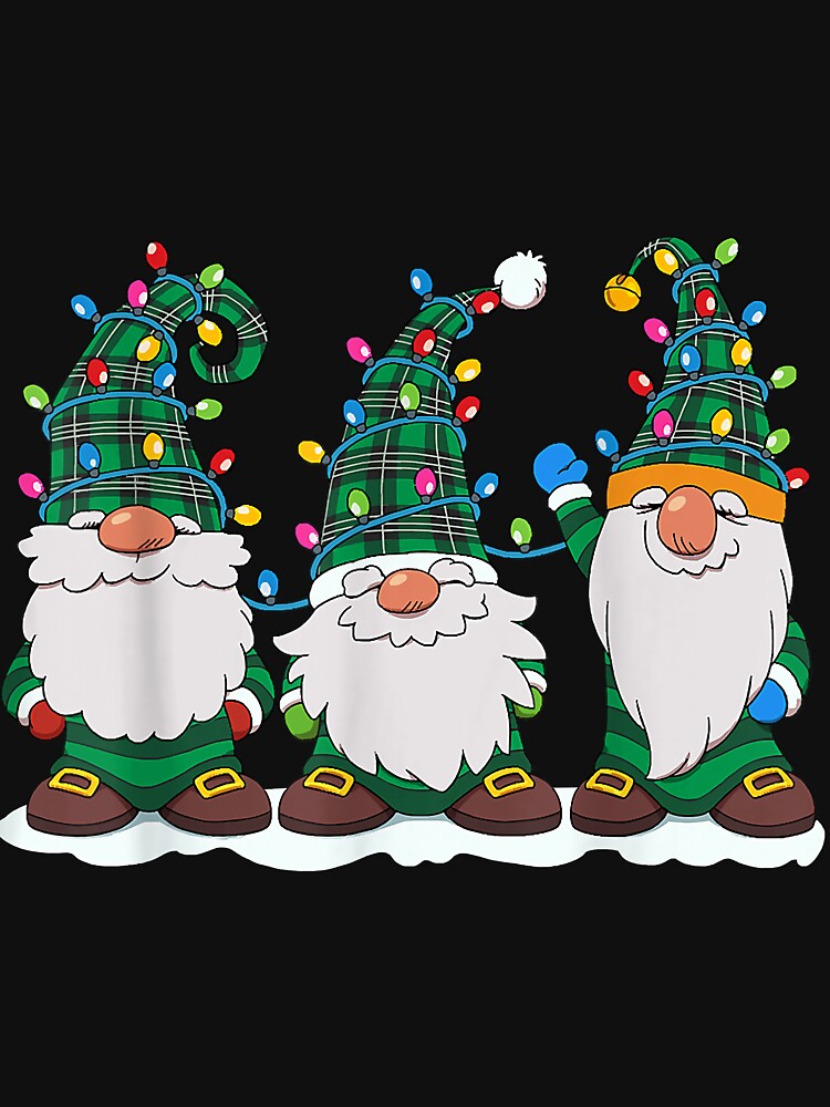 Three Gnomes Funny Winter Gnome Christmas Tree Lights by JoelleKey