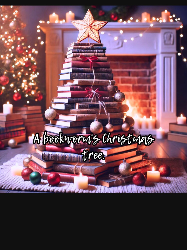 A bookworm's Christmas tree funny christmas design for book lover. by Kaczorek-Shop
