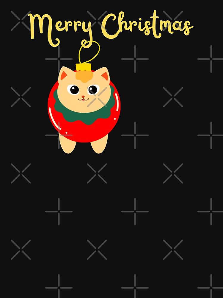 Adorable cat Christmas tree ornament - Funny Merry Christmas cat design by Theleochick
