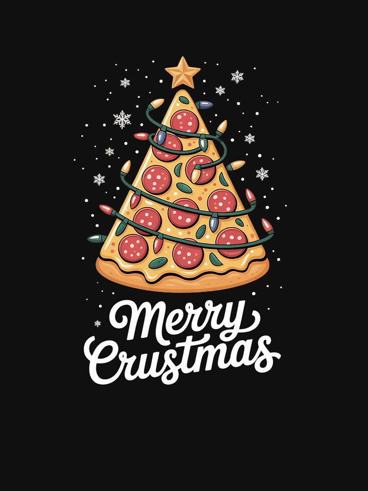 Womens Merry Crustmas Pizza Christmas Tree Xmas Pajamas Kids by MathisBellanger