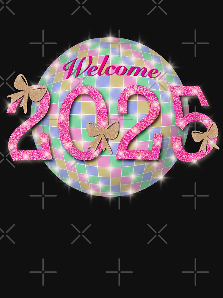Happy New Year 2025, Welcome 2025 with Disco Ball Retro Design by KrissaEsme