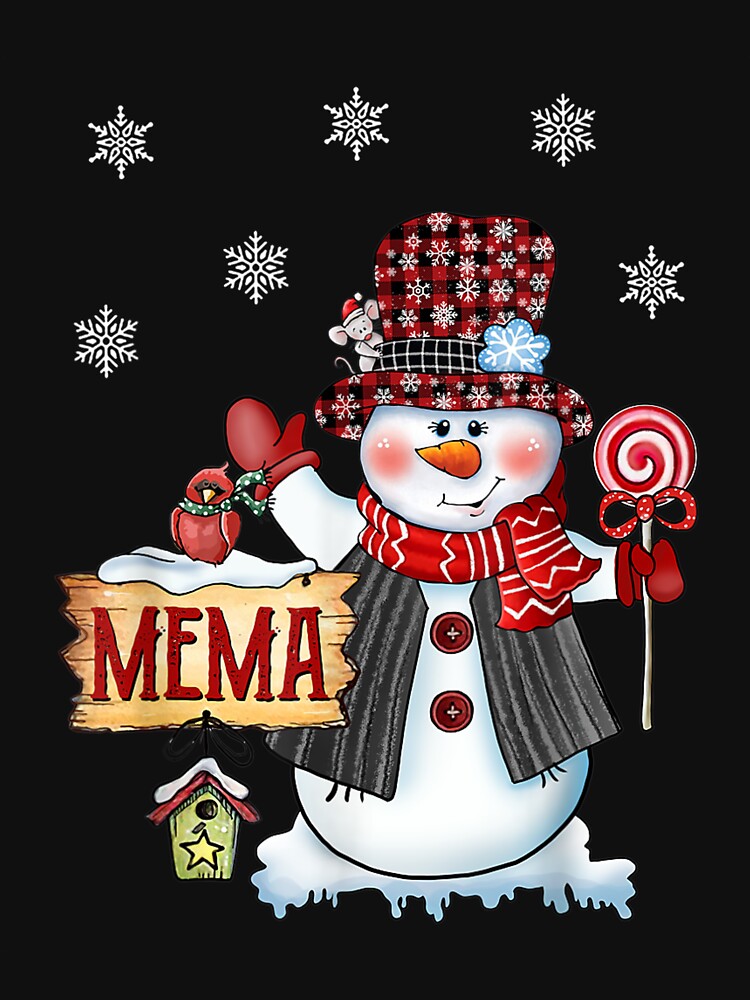 Mema Snowman Christmas Candy Cane Red Plaid Santa by laurenm233