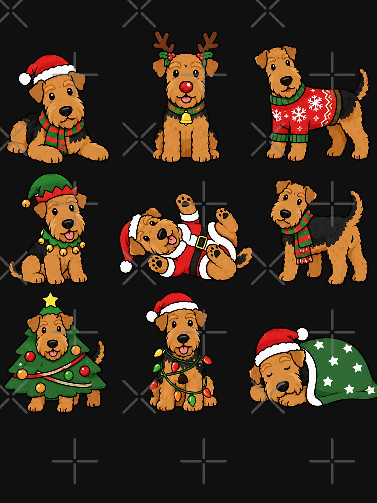 Funny Airedale Terrier Dog Christmas Holiday Xmas Mom Dad by rafaeltto