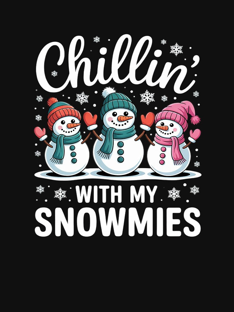 Chillin With My Snowmie Women Christmas Snowman Teacher Snow by angolinnArt